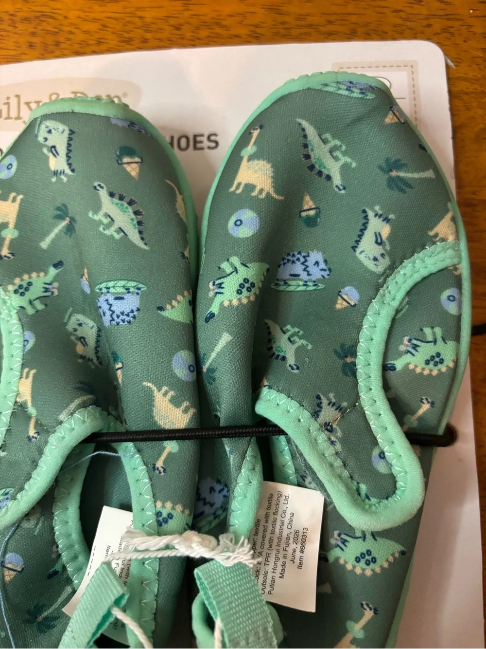 Lily & Dan Kids' Green Dinosaur Water Shoes
